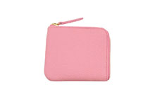 ドイツシュリンクを使用したピンク色のＬ字ファスナーミニ財布