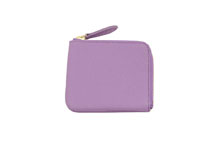 ドイツシュリンクを使用した薄紫色のL字ファスナーミニ財布