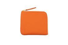 ドイツシュリンクを使用したオレンジ色のＬ字ファスナーミニ財布