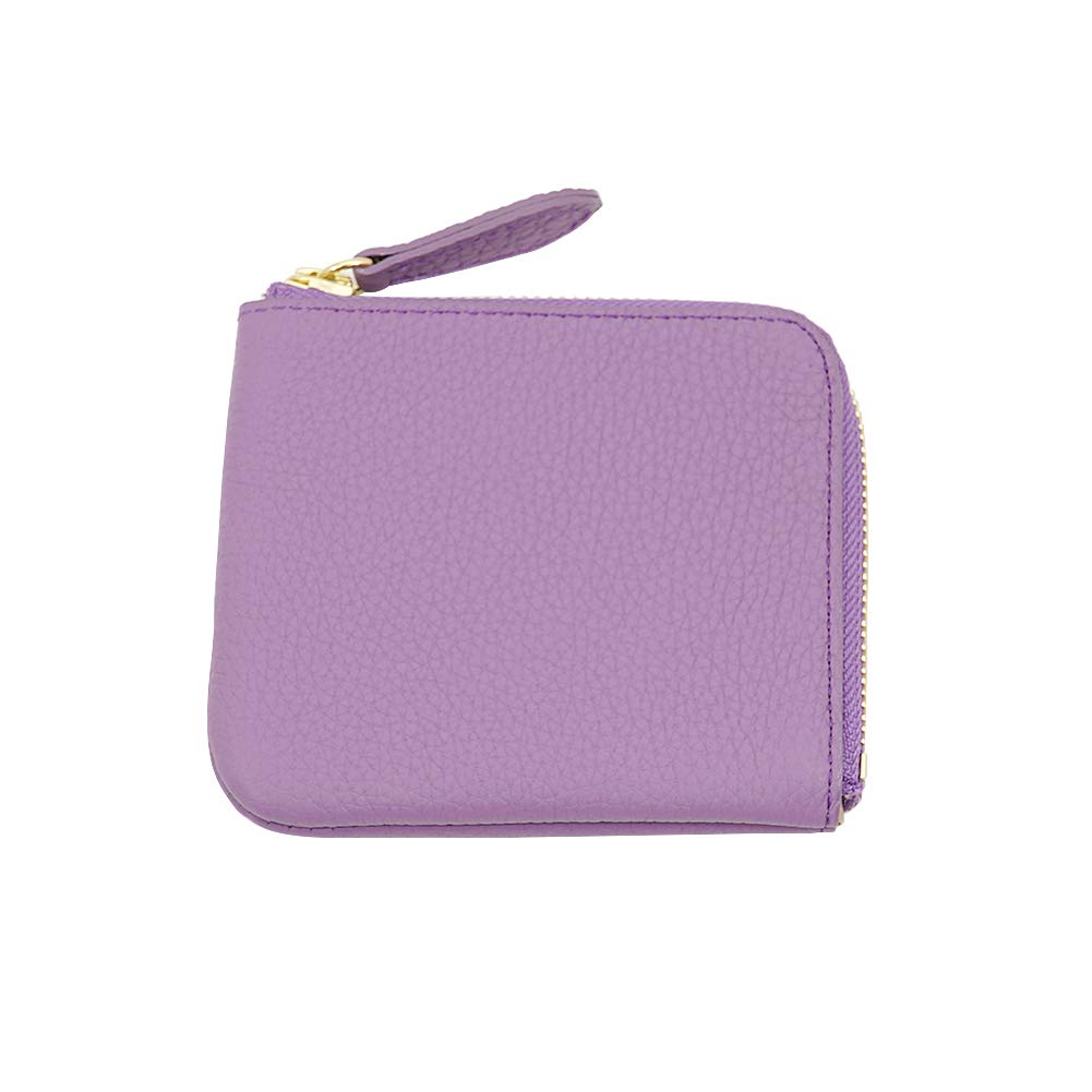 薄紫色のドイツシュリンクL字ファスナーミニ財布