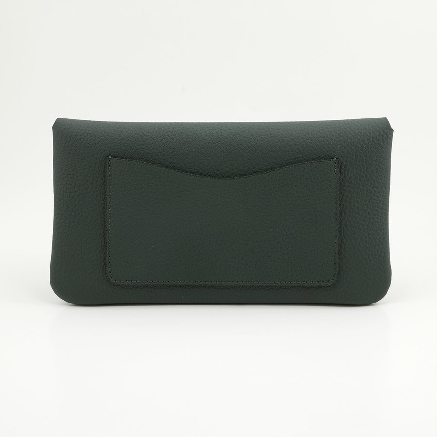 緑色のドイツシュリンクカブセ型長財布の背面