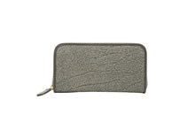 カバ革を使用した灰色のラウンドファスナー長財布