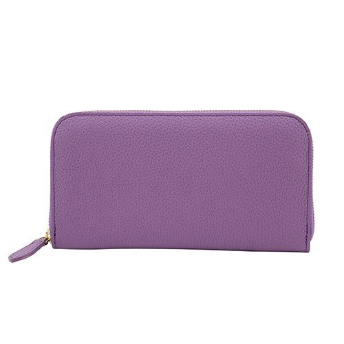 薄紫色のドイツシュリンクラウンドファスナー長財布