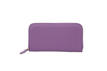 ドイツシュリンクを使用した薄紫色のラウンドファスナー長財布