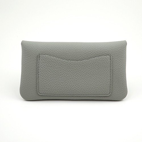 灰色のドイツシュリンクカブセ型長財布の背面