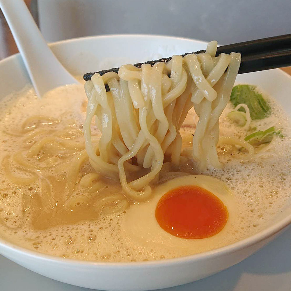 千葉県酒々井のお勧め鶏白湯ラーメン_鶏すけ＿白湯ラーメンの麺