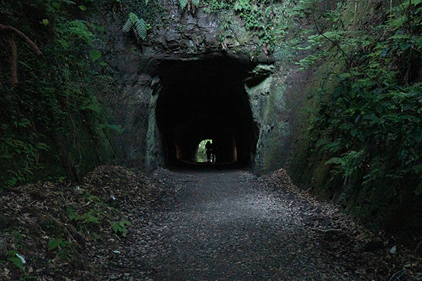 小浦海岸へ続くトンネル