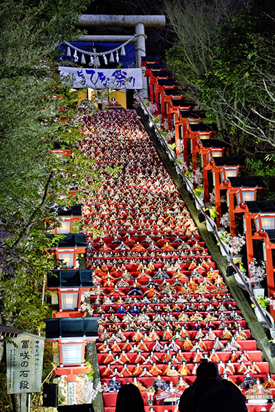 勝浦観光＿遠見岬神社夜のライトアップ