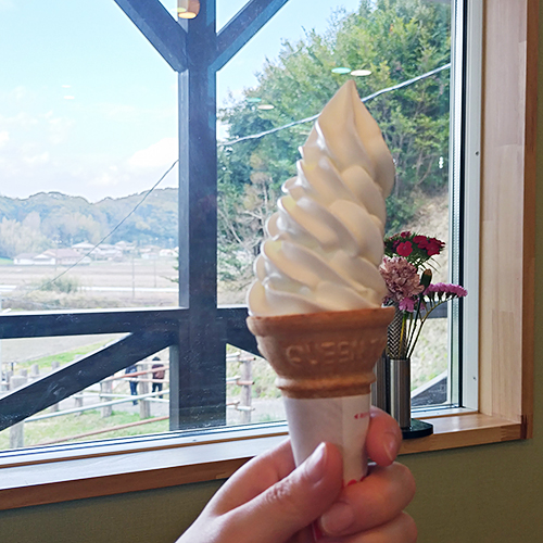 須藤牧場カーフハッチヨーヨのソフトクリームの画像