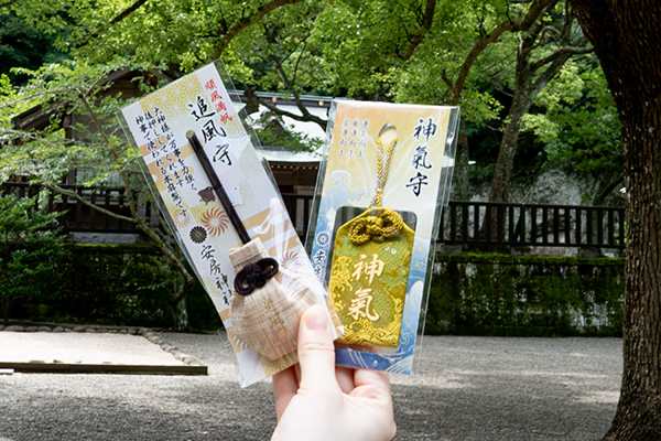 安房神社のお守り2点の写真